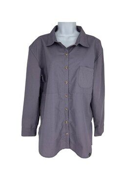 The North Face Stevie Long-Sleeve Button-Up Polka Dot Chest Pocket Blouse Size L